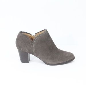 Jack Rogers Ankle Bootie sz 6 Women Gray Boots Suede Shoes marianne